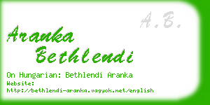 aranka bethlendi business card